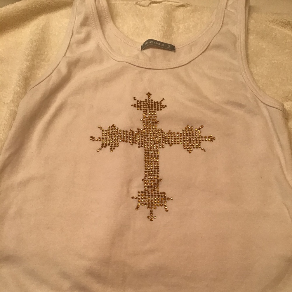 Women’s Tank with Gold Rhinestones